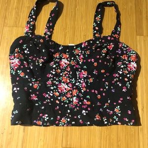 Flowered tank top/crop top